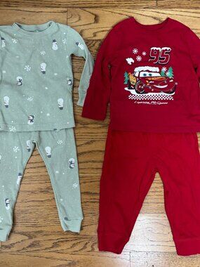 Carter's & Disney Cars Christmas Pajama Bundle, 2 Sets, 18M
